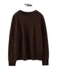 Suéter de Cashmere de Seda Raglan Engrossado Feminino Outono Inverno Novo Estilo Preguiçoso Solto Tricô Camada Base Versátil Gola Redonda Pulôver