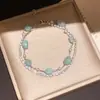 Pulseira de Zircônia Exquisita de Moda com Duas Camadas, Pulseira Doce e Fresca Estilo Chanel, Acessório de Mão Versátil da Moda Personalizado para Mulheres