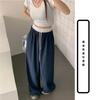 Pantalones deportivos delgados de secado rápido estilo americano para mujer primavera-verano 2025 nuevos petite drapeados de cintura alta holgados tipo cimitarra pantalones frescos