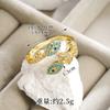 Anillo Nuevo Transfronterizo Chapado en Oro de 18K Estilo Europeo y Americano Circonio Ojo del Diablo Joyería de Mano de Alta Gama para Mujer