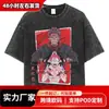 Talla Europea Transfronteriza Estampado de Anime Japonés Algodón Oversize para Hombre Vintage t