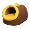 Cama Portátil para Gato Pet Inverno Macia Confortável Cama Tapete para Cachorro Pet Removível Resistente a Arranhões Resistente à Mordida Semi-Fechada Cama para Gato Cachorro
