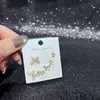 Pendientes de Tachuela de Moda Pendientes de Mariposa Nuevos Versátiles Súper Brillantes Circonita Aguja de Plata S925 Galvanizada Ecológica Ropa de Moda de Invierno