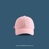 Gorra con visera de etiqueta R de copa suave estilo japonés bordada protección solar estilo coreano gorra de béisbol para hombres y mujeres en todas las estaciones mostrando rostro pequeño sistema de color dopamina