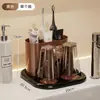 Portacepillos de dientes para baño, Portacepillos de dientes y pasta dental para el hogar, Vaso para enjuague bucal de encimera de baño, Estante de almacenamiento para set de tocador