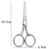 Tijeras de acero inoxidable para cejas tijeras de bordado tijeras de belleza rectas para pestañas herramienta hilo Tijeras de punta cabeza redonda tijeras de belleza