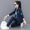 Cárdigan Pájaro Carpintero Traje Deportivo para Mujer Primavera y Otoño Nueva Moda Estilo Extranjero Rejuvenecedor Versátil Traje de Correr Conjunto de Tres Piezas