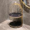 Gaiola de Pássaro de Ferro Porta-Prateleira de Armazenamento de Batom Perfume Produtos de Cuidados com a Pele Rack de Exibição Mesa de Maquiagem Armazenamento de Cosméticos de Mesa Guia