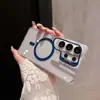 Adequado para capa de celular Samsung S26 Ultra, suporte magnético para lente de acrílico de alta transparência, capa protetora anti-queda S25 S24