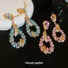 Brilhantes e Deslumbrantes~ Brincos de Gota d'Água Cravejados de Diamantes Cintilantes, Brincos Estilo Socialite de Luxo Leve, Brincos de Festa de Alto Padrão, Brincos para Mulheres