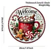 Pingente de Boneco de Neve de Madeira de Natal Transfronteiriço Artesanato Pendurado Decoração de Atmosfera de Natal Placa Redonda Placa de Porta
