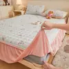 Saia de Cama e Colcha Classe A Dois em Um Colcha de Leite para Outono e Inverno Saia de Cama Espessa Quente Antiderrapante Conjunto de Três Peças