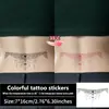 Adesivos de tatuagem termocrômicos que mudam de cor quando aquecidos, design de coração com renda e cruz para a parte inferior das costas, cintura, abdômen e virilha, adesivos de tatuagem temporária à prova d'água
