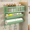 Estante de almacenamiento de pared para cocina, no requiere perforación, multifuncional, para almacenar cebollas grandes, jengibre y ajo, estante colgante de doble capa, estante para verduras y especias