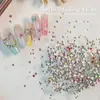 Diamantes Pequeños Redondos Coloridos de Fondo Plano Explosivos Mini Diamantes de Imitación para Uñas Chinas de 33 Caras Que No Se Caen del Fondo Adornos de Diamantes Coloridos para Uñas Venta al por Mayor