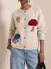 Suéter Jacquard de Punto para Mujer, Nuevo para Otoño/Invierno 2026, Holgado y Suave, Moda para Mujer, Cuello Redondo, Manga Larga, Cárdigan