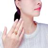 Nuevo traje de citrino de color tesoro para mujer, grupo con incrustaciones de diamantes completos, anillo de fiesta, colgante, pendientes, collar, traje, entrega de TikTok