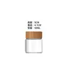 Garrafa de vidro transparente de 47mm com tampa de rosca e tampa de bambu, garrafa de vidro borossilicato de alta qualidade para pó de cordyceps, chá de flores e garrafa dos desejos