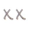Brincos de estilo de heroína de drama coreano, personalidade, moda, temperamento cruzado, geométrico, mosquito, bobina de silicone, clipe de orelha sem piercing feminino