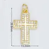 Série de pingentes de cruz microincrustados em cobre galvanizado 18K, acessórios de joias religiosas, múltiplas opções disponíveis
