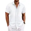 2025 Moda Masculina Verano Moda Masculina Rayas Combinación de Colores Negocios Casual Delgado Camisa de Manga Corta