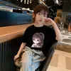 Camiseta de Manga Corta de Algodón Puro para Niñas Ropa de Verano Dulce Nuevo Estilo Top Delgado Elegante para Niñas Pequeñas y Medianas y Bebés Camiseta de Moda Genial para Niñas