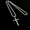 Colar Cruz Cravejado de Diamantes Ma Siwei, Corrente de Lã Estilo Nicho, Colar Feminino Moderno e Versátil, Feito em Aço Titânio de Alta Qualidade