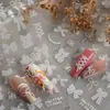 Redanco5D Embutido Ins Celebridade da Internet Desenho Animado Adesivos de Unha Laço Fofo Decalques 3D para Unhas He1784