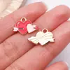 20 Estilos de Corazón Rojo con Goteo de Aceite, Mariposa, Rosa, Aleación, Accesorios de Joyería, Colgantes DIY para Collares y Pulseras