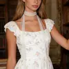 Atmosfera de Moda Transfronteiriça Europeia e Americana Renda Renda Fita Colar Simples e Elegante Longo Trançado Enrolado Colar para Mulheres