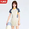 Traje de baño para niña 2026 nuevo modelo de una pieza para niñas mayores y estudiantes, conjunto de falda de baño de secado rápido con protección solar para el verano