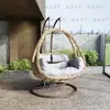 Silla Cesta Colgante Columpio de Interior Silla Colgante de Balcón Hamaca de Ocio Columpio Doble Cesta Colgante de Patio Silla de Ratán