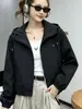 Chaqueta corta con capucha para mujer, estilo fino para figuras petite, nueva chaqueta de moda popular primavera/otoño 2026, top casual para mujer
