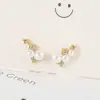 Pendientes Sencillos y Compactos de Perla y Circonita para Mujer, Diseño de Nicho Polaris, Modernos para el Viaje Diario, Elegancia Francesa Exquisita