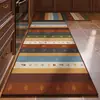 Felpudo de Cocina Estilo Retro Americano, Absorbente de Agua, Antideslizante, Resistente a Manchas, Felpudo de Lino, Tira Larga, Fácil de Cuidar, Felpudo de Lino Tejido
