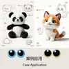 Juguetes de Peluche Semi-Terminados con Ojos Redondos, Muñeco de Dibujos Animados DIY Accesorios para Muñecos Ovalados, Accesorios para Pupilas de Animales