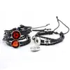 Venda Quente Transfronteiriça Pulseira de Pedra do Tempo Naruto Mori Corda de Mão Trançada de Couro Preto Multicamadas Atacado