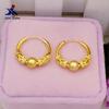 Brincos de contas de transferência foscas banhadas a ouro de latão galvanizados imitação de ouro joias de casamento brindes promocionais brincos femininos atacado