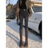 Calça Jeans Skinny Cintura Alta Preta Cinza Feminina 2024 Outono e Inverno Nova Slim Fit Slimming Stretch Fleece-forrado Calça Lápis Apertada