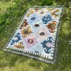Manta de Línea Personalizada, Manta de Camping, Alfombra, Manta de Picnic, Manta de Sofá, Manta Multifuncional Estilo Étnico Bohemio