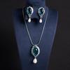 Conjunto de Collar y Pendientes de Perla y Circonita Estilo Lujo Ligero Brillante y Elegante para Mujer, Conjunto de Joyería de Moda para el Día a Día