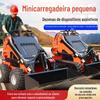 Mini carregador de direção deslizante com esteiras, uma máquina, carregador de direção deslizante multi-rodas, empilhadeira pequena multifuncional com tração nas quatro rodas