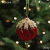 Transfronterizo Nuevo 8CM rojo vino Flocado Bola de Navidad Bola Colgante Polvo Pegajoso Lentejuela Bola de Plástico Adorno Colgante para Árbol de Navidad