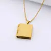 Collar con colgante de amor de acero inoxidable pulido a mano, foto grabada, logo, forma de corazón, borde periférico, tapa abatible, caja para foto de pareja