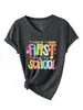 Feliz Primer Día de Amazon Ebay Sitio Independiente Moda Casual Camiseta de Manga Corta con Cuello en V para Mujer Capa Base