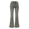 Nuevos pantalones largos de otoño de cintura alta, que cubren la cadera, adelgazantes, elásticos, acampanados y largos para mujer, jeans de microcampana azul retro americano, pantalones casuales