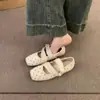 Zapatos Mary Jane cuadrados retro de lunares estilo coreano para mujer, nueva colección otoño 2026, bailarinas poco profundas estilo francés, zapatos de mujer para principios de otoño
