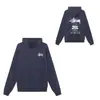 Sudadera con capucha unisex de manga larga holgada con estampado de letras 'Stu' para otoño e invierno, nuevo estilo, de rizo