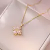 Collar para Mujer, Estilo Influencer Transfronterizo Flor de Girasol Circonita Giratorio Conjunto de Tres Piezas Decoración Collar de Acero de Titanio