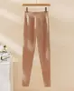 Pantalones Térmicos de Otoño Estilo Nuevo para Mujer, Felpa de Doble Cara, Cálidos, de Cintura Alta, Leggings Ajustados para Otoño e Invierno
